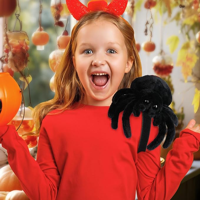 Spider Shoulder Plush Toy Halloween Costume Accessories Soft Stuffed Animal Costume Cosplay Accessories Dress Up Party Toys for Kids
