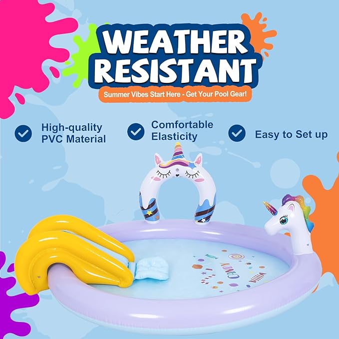 DIMAR GARDEN Inflatable Kids Swimming Pool Water Slide Spray Pool Play Center