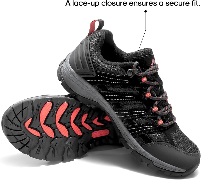 NORTIV 8 Women's Lightweight Hiking Shoes | Breathable Walking Sneakers Slip-Resistant For Outdoor Work Travel Daily Wear Wander