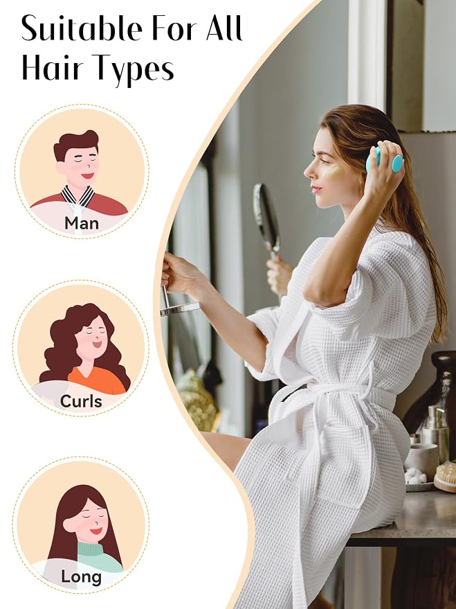HEETA Scalp Massager Hair Scrubber Shampoo Brush Exfoliator for Hair Growth | 2-In-1 Soft Silicone Bristles, Cleanse Buildup Excess Oil, Reduce Dandruff Hair Loss, Gentle Care On Sensitive Scalp