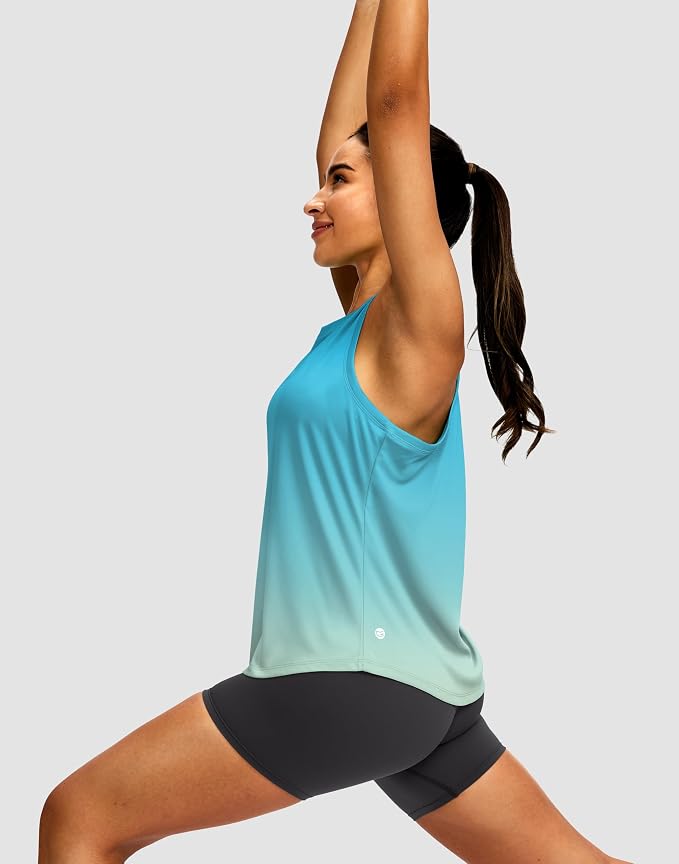 Women's Workout Tops Racerback Athletic Tank Tops Sleeveless Loose Fit Yoga Running Gym Shirts for Women