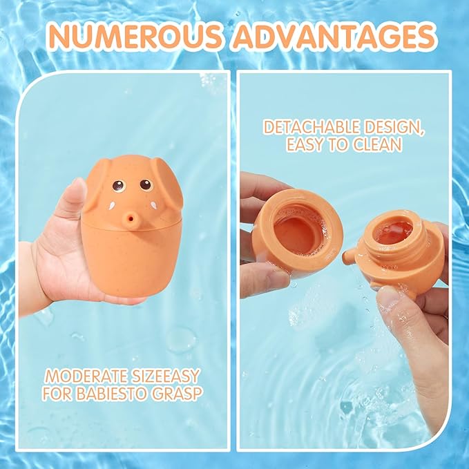 Baby Bath Toys | 11PCS Mold-Free Stacking Boats & Animal Squirters | Sensory Bathtub Toys for Babies 6-12M & Toddlers 1-3Y | Water Table Pool Toys Educational Gift