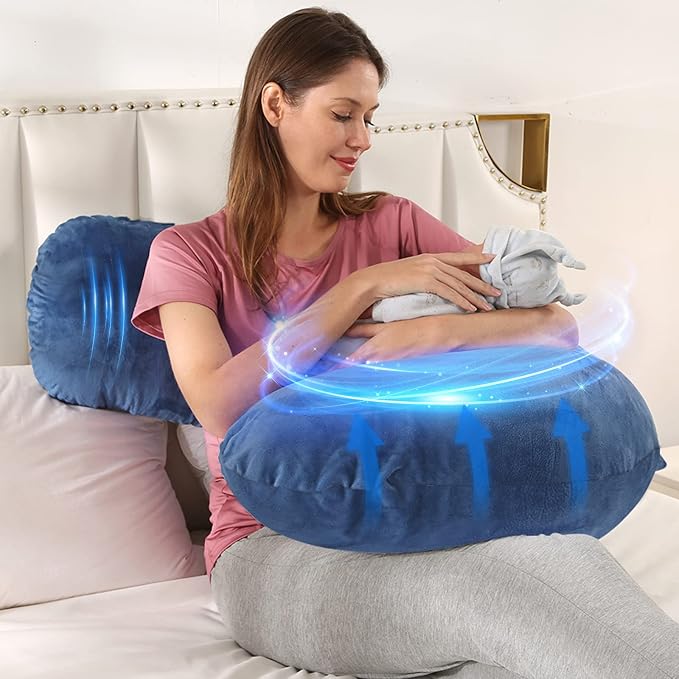 BATTOP Pregnancy Pillows for Sleeping,Body Maternity Pillow with Cooling Washable Cover,Support for Back,Hips,Legs,Belly for Pregnant Women,New Mom Gifts for Women (Dark Blue)