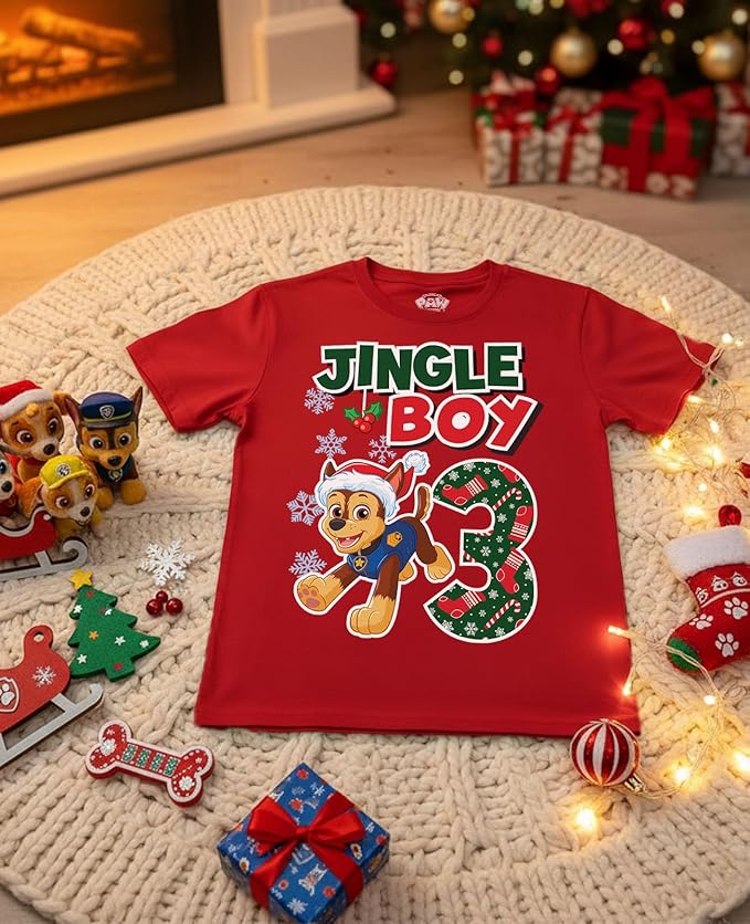 Paw Patrol Chase 3rd Birthday Boy Shirt - Toddler T-Shirt Gift Outfit for Party - Clothes for 3 Year Old Boys