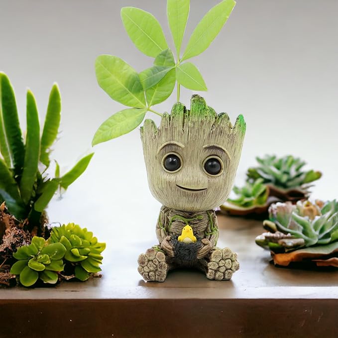 Mini Tree Men Figurine Miniature Model Home Accessories Decompression Artefact Kids (Bird Nest Model)