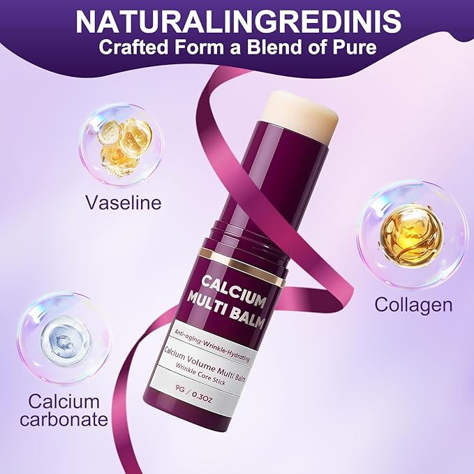 2Pcs Calcium Multi Balm, Wrinkle Multi Balm Stick, Repair & Moisturizing Cream, All-in-One Hydrating Firming Lip Eye Neck Cream, Anti-aging for Face, 0.32 oz/9 g