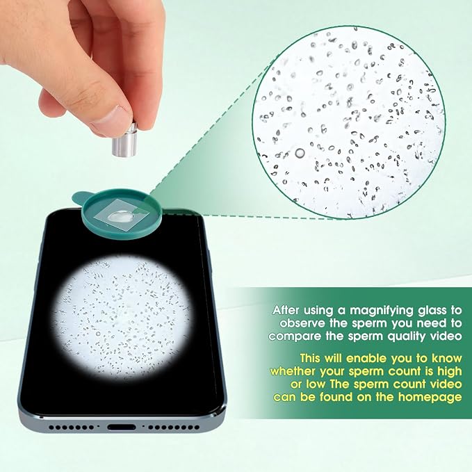 Sperm Magnifying Glass, Suitable for Semen Observation,Home Sperm Testing, Male Fertility Observation, Quick Result,Can be Used 100 Times