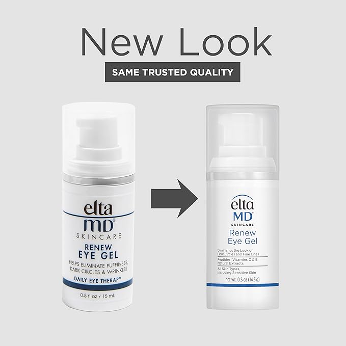 EltaMD Renew Eye Gel,Serum for Dark Circles and Puffiness,Under Eye Serum for Face,Anti Aging,Minimizes Fine Lines and Wrinkles,0.5 oz Pump,(Pack of 2)
