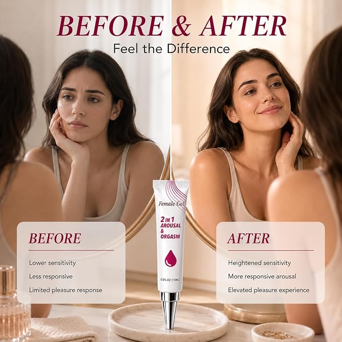 Female Intense Fast Orgasmic Gel, Arousal Gel Suitable for Women, Sexual Pleasure Booster, Solo or Couples Use, Travel Size 15ml
