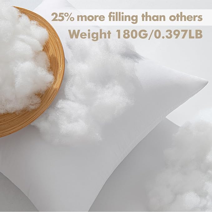 MIULEE 12x12 Pillow Inserts 4 Pack, 100% Virgin Fiber Filling Throw Pillows | Decorative Pillows for Sofa Bed Couch, Firm and Full Pillows, Excellent Support, Soft Brushed Fabric