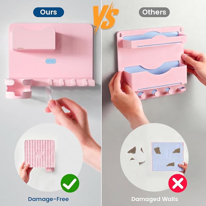 Floating Shelves for Bedside Shelf Accessories Organizer, Wall Mount Shelf Stick On, Cute Room Decor Aesthetic, Girls Room Decor, Cool Stuff for Bedroom Storage and Organization (Pink)