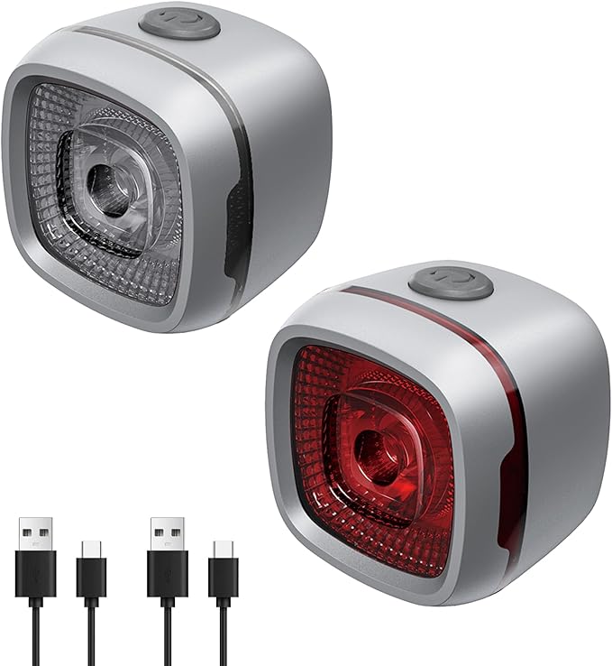 Bicycle Front and Rear Lights,Bike Light, Type-C Rechargeable, Flashing Light，Suitable for Night Riding, Cycling，Accessories for Bicycle，Headlight &Taillight for Girls Kids