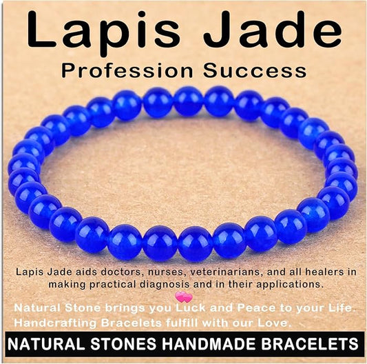 AD Beads Handmade Gemstone Stretch Elastic Bracelet Crystal Healing Reiki Nature's Beauty and Spiritual Essence Unisex