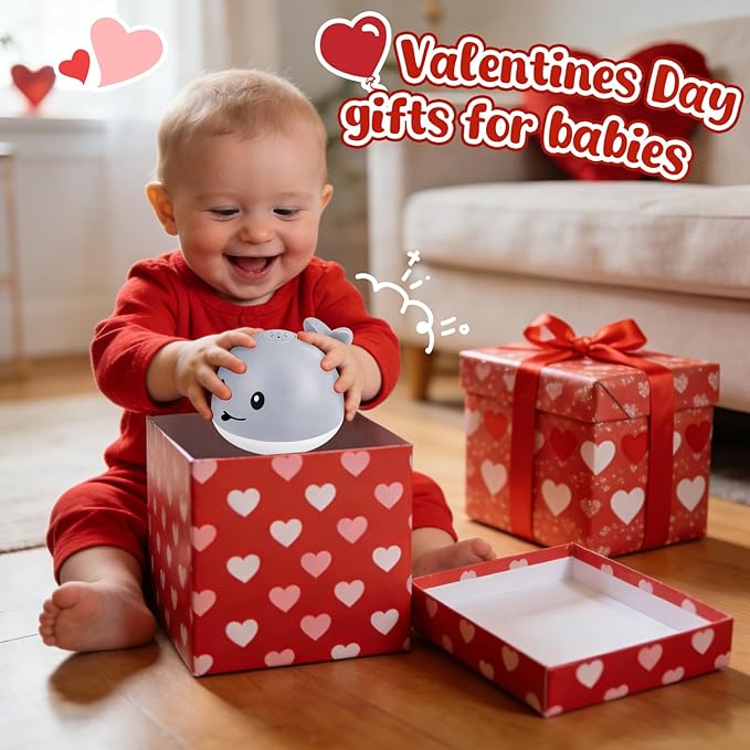 Original Magnetic Charging Whale Bath Toy, Light Up Baby Bath Toys for Kids Ages 1-3, Infant Baby Toy Bathtub Water Toy Sprinkler 1 2 3 Year Boys Girls Valentines Gifts Bath Toy 6-12-18 Months