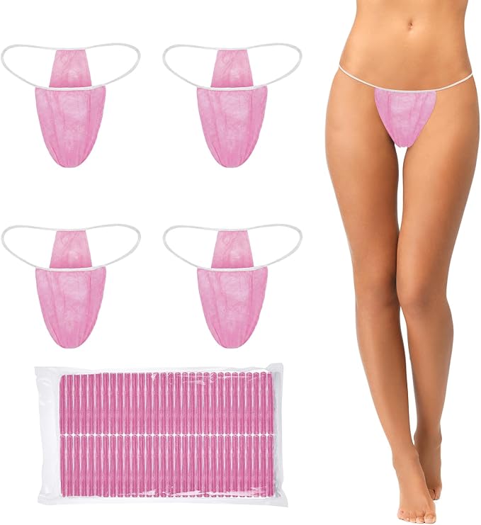 Disposable Thong Panties Women's Spa Thong Soft Breathable Disposable Tanning Underwear