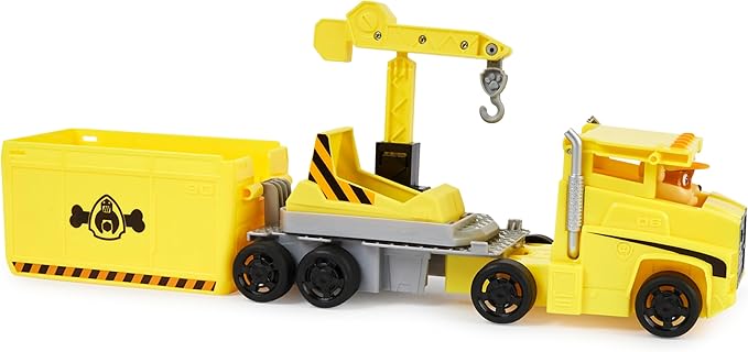 Paw Patrol, Big Truck Pup’s Rubble Transforming Toy Trucks with Collectible Action Figure, Kids Toys for Ages 3 and up