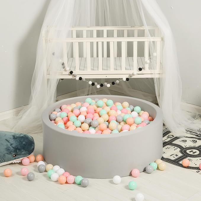 GOGOSO 100 Pit Balls Plastic Balls for Baby Toddlers GirlsToddlers for Playhouse, Baby Pool, Play Ball Fun Centers, for Babies, Kids, Toddlers, Phthalate Free BPA Free