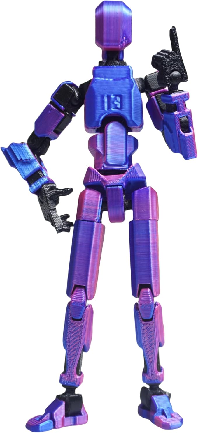 Dummy13 Action Figure Set | Pre-Assembled 3D Printed Titan and Robo Figures | Highly Articulated Robot Toys with Interchangeable Accessories | Perfect for Collectors and Hobbyists (red Green)