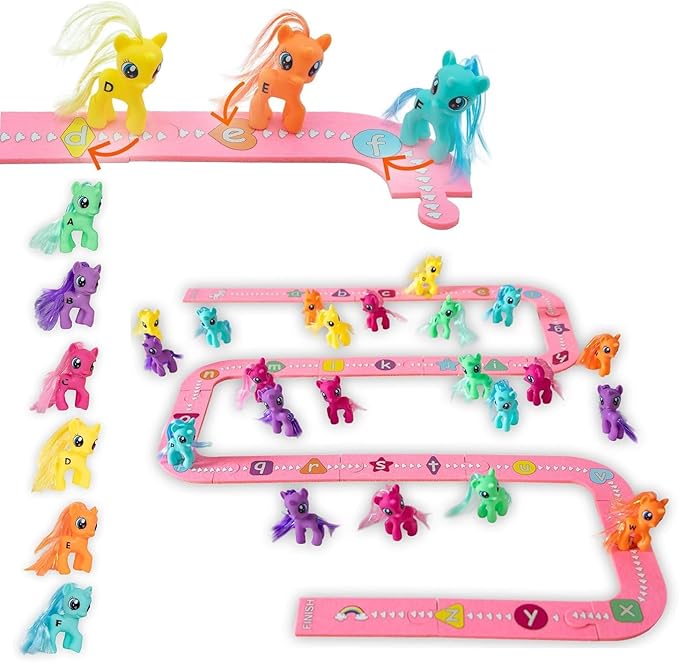 Skoolzy 41-Piece Unicorn Set for Girls Age 4-6 - ABC Learning and Letter Recognition Games for Kids 3-5