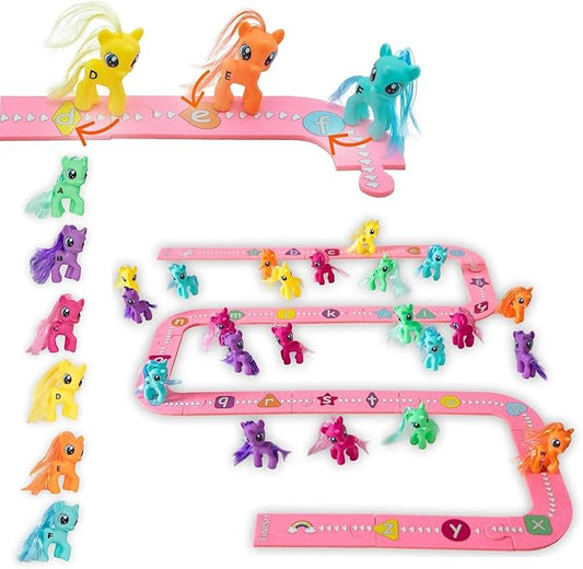 Skoolzy 41-Piece Unicorn Set for Girls Age 4-6 - ABC Learning and Letter Recognition Games for Kids 3-5