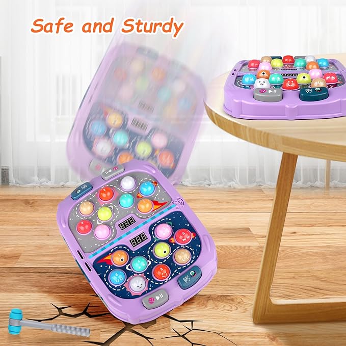 ANNKIE Whack Game Mole for Kids, Toys for 3 4 5 6 7 8+ Year Old Boys and Girls, Pounding Game for Kids with 3 Modes,2 Hammers,Gifts for 3-12 Year Old Boys Grils, Interactive Toy with Sound and Light