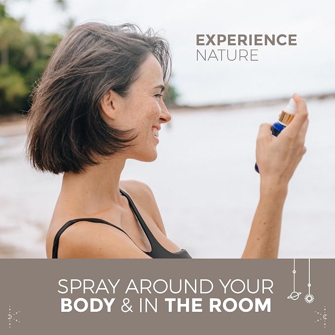 Let Go Aura Crystal Spray with Amethyst Sodalite Clear Quartz Palo Santo Crystals Pure Organic Cinnamon Grapefruit Handmade in Bali - 3.4 fl.oz