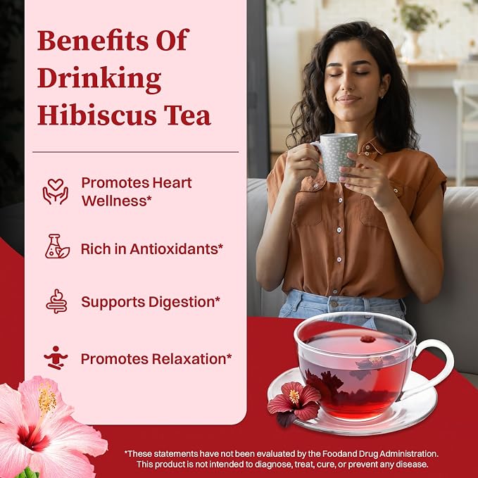 SKMTT Hibiscus Tea Bags, 120 Count – Premium Hibiscus Flower Herbal Tea (2g/Bag), Caffeine-Free, Non-GMO, Refreshing Tart Flavor