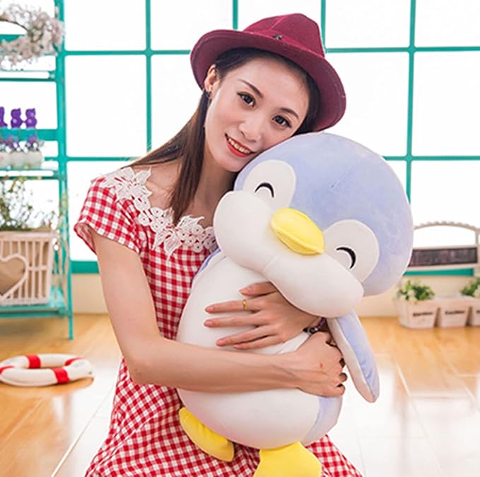 21.6 Inch Plush Penguin Stuffed Animal Hugging Pillow with Smile Face - Cuddly Penguin Plushie Toy for Kids and Lovers