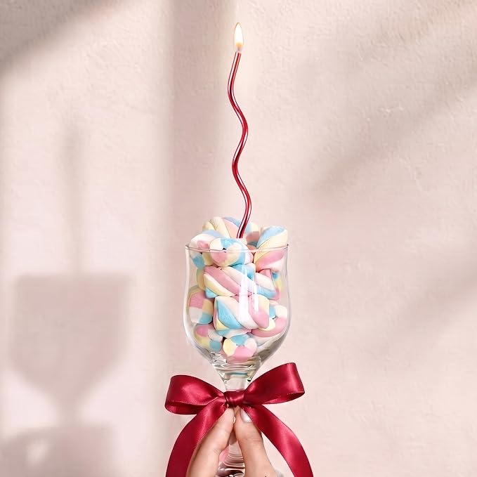 PHD CAKE 24-Count Red Spiral Long Thin Birthday Candles, Cake Candles, Birthday Parties, Wedding Decorations, Party Candles
