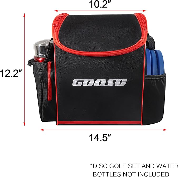GOOSO Disc Golf Set with Bag - 12 PCS Flying Disc Golf Discs for Beginner with Putter, Midrange, Driver | Portable Disc Golf Backpack Holds 28+ Discs Free Stand Bag Design for Convenient Use
