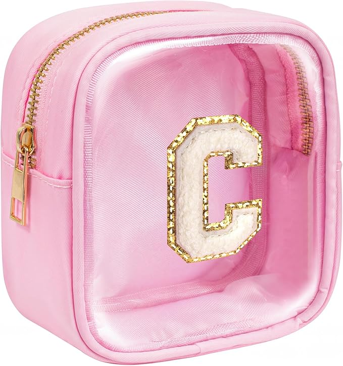 KOTORA Travel Clear Makeup Bag Toiletry Bag, Make up Bag Waterproof Toiletry Bags for Women Cosmetic Bag Preppy Stuff Brithday Gifts for Women Personalized Pink Mother Girlfriend Wife Gifts