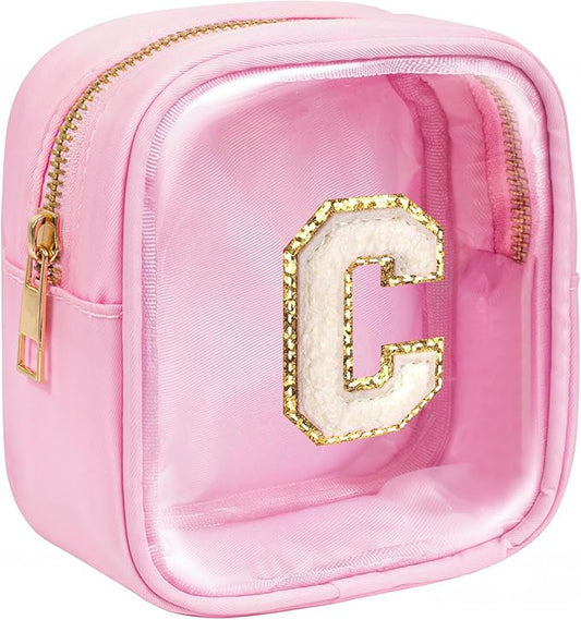 KOTORA Travel Clear Makeup Bag Toiletry Bag, Make up Bag Waterproof Toiletry Bags for Women Cosmetic Bag Preppy Stuff Brithday Gifts for Women Personalized Pink Mother Girlfriend Wife Gifts