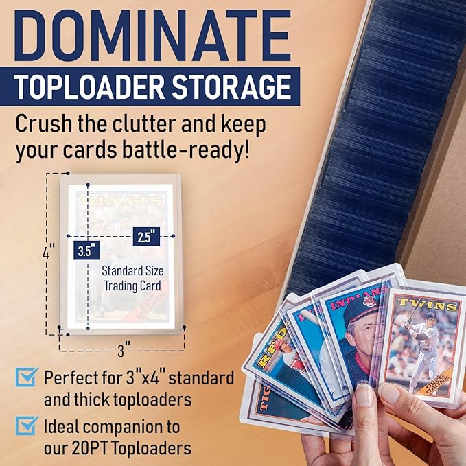 Premium Trading Card Box Storage For Sports, Baseball, Football, Basketball, MTG & TCG Collector | Baseball Card Storage Boxes & Organizer For Magic Sorter Bulk. Sports Holder For Collection.