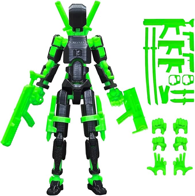 T13 Action Figure with Lots of Accessories,3D Printed Multi-Jointed Titan13 Figure,Black Dummy 13 Desktop Decorative Toy