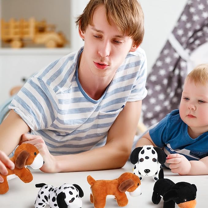 Sosation 20 Pcs Mini Stuffed Animal Dog Bulk Adopt a Puppy Favors Soft Puppy Gift Party for Kids Graduation Birthday Party Charity Donation Classroom Goodie Stuffer (Lively Style,Vivid Color)