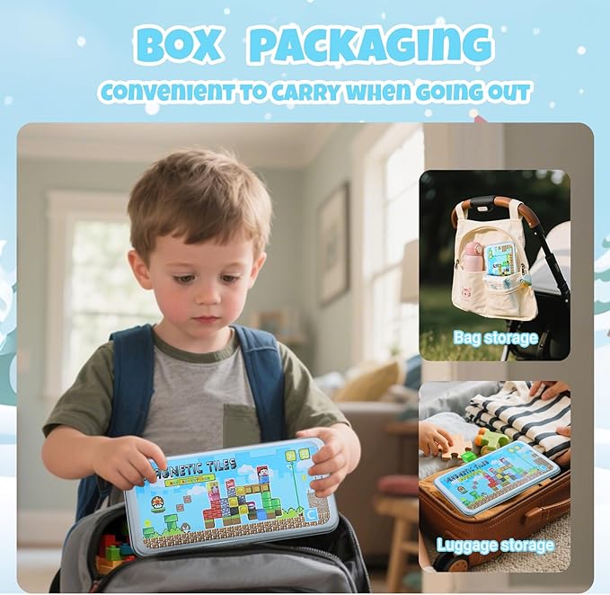 Mini Magnetic Cubes, 35PCS Toddler Educational Travel Building Toys with Iron Storage Box, Birthday Gift for Boys Girls 4-8, STEM Learning Set for Kids 3-5