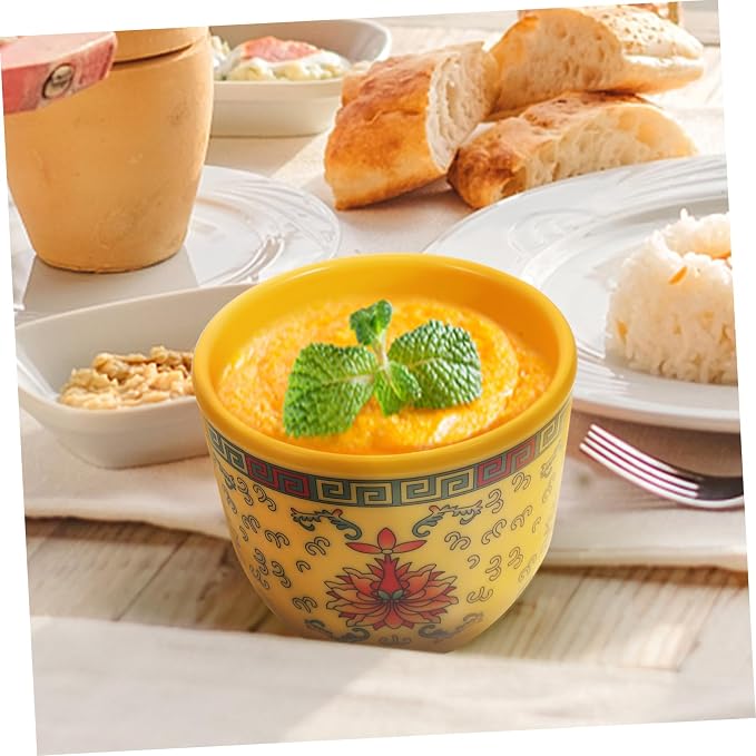 PRETYZOOM 1set Ceramic Soup Bowl with Lid Beautifully Decorated Stewing Pot for Soup Yogurt Desserts and More Convenient Design to Keep Hot and Protected for Home and Restaurant Use