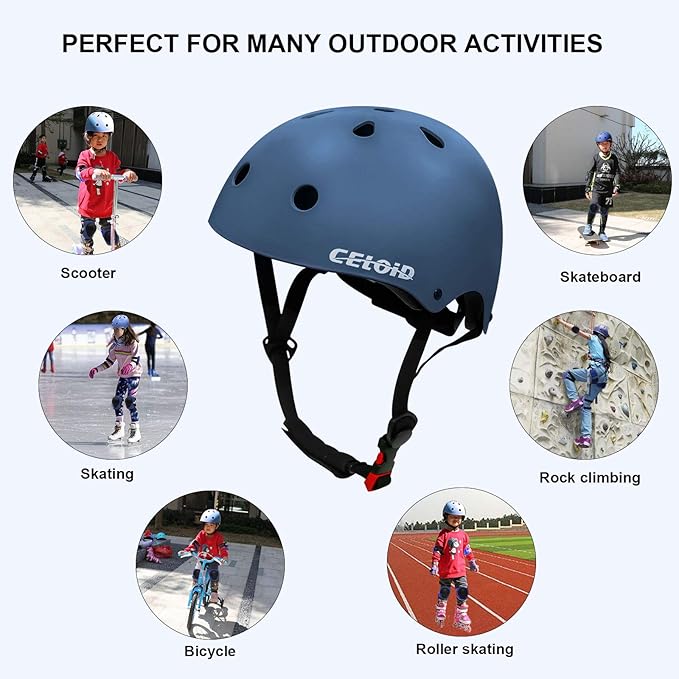 Kids Bike Skateboard Helmet Pad Set,Toddler Cyling Protective Gear Knee & Elbow Pads Wrist Guards for 5-8-10-12-14-16 Years Girls Boys Bicycle Scooter Roller Skate Inline Skating Rollerblading
