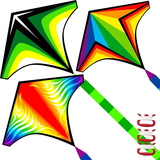 Delta Kites Airplane Kites for Kids & Adults, Delta Multicolor Beach Kite for Kids Age 4-8 8-12 Easy to Fly for Beginners, Easy to Assembled Colorful Kite for Beach Outdoor Toy Games & Family Trip