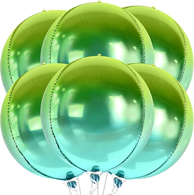 KatchOn, Gradient Green Balloons - 22 Inch, Pack of 6 | XtraLarge Green Foil Balloons for Green Birthday Decorations, Tropical Party Decorations, Eid Decor, Graduation Decorations 2026
