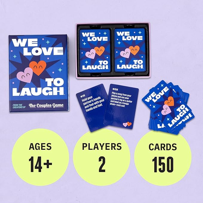 DSS Games We Love to Laugh [Couples Game for 2 Players | Hilarious Relationship Card Game for Date Night, Anniversaries, Game Night | Prime Deal | Couples Gift Idea, Try Not to Laugh]