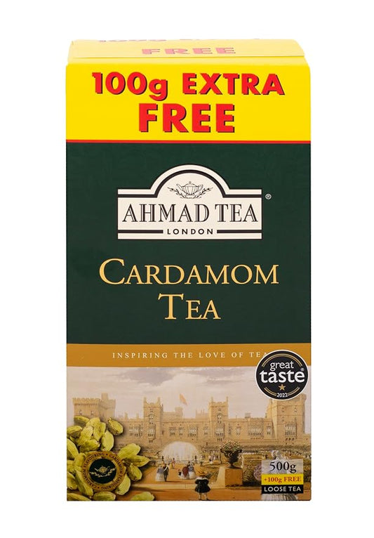 Ahmad Tea Black Tea, Cardamom Loose Leaf, 454g - Caffeinated & Sugar-Free