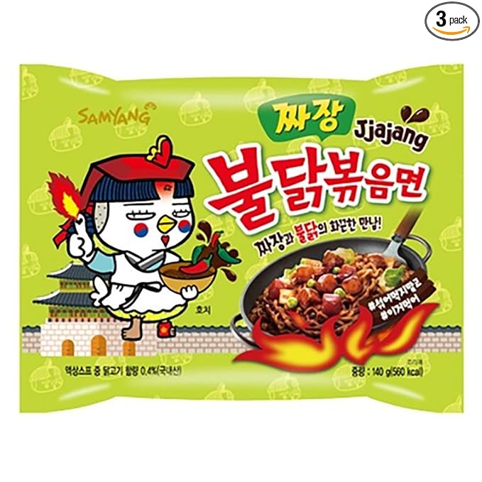 3pcs Samyang Jjajang Buldak Spicy Black Bean Roasted Chicken Ramen Noodle