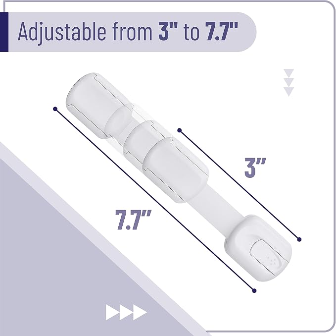 Bates- Child Safety Strap Locks, 12 Pack, White Baby Cabinet Locks, Toilet Locks Baby Proof, Child Proof Drawer Locks, Cabinet Baby Locks for Cabinets, Child Proof Cabinet Locks, Drawer Child Locks