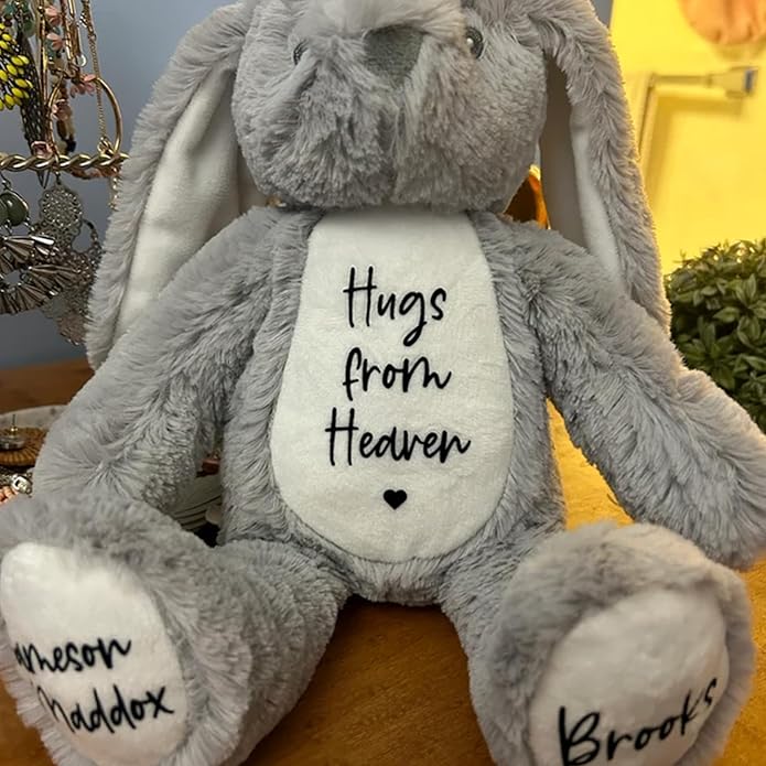 Custom Plush Bunny Keepsake Toy Hold Me Close Worry Hug Rabbit Personalized Stuffed Animal Doll Baby Shower Birthday Gift