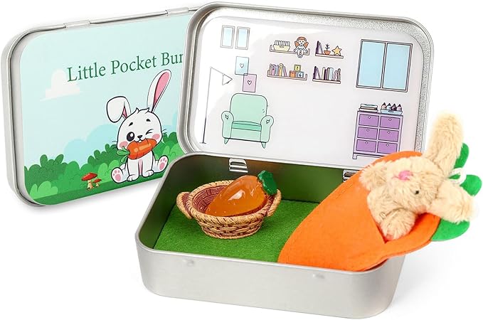 Little Pocket Bunny, Easter Basket Stuffer, Easter Gifts for Kids, DIY Pet Bunny Adoption, Easter Baskets