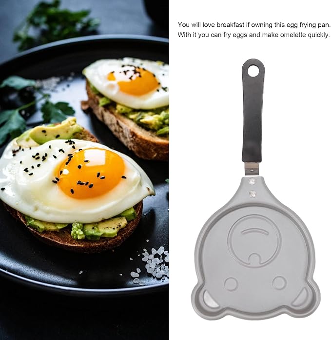 TOPINCN Mini Egg Pan, Nonstick Egg Frying Pan Omelet Pan Innovative Korean Breakfast Pot DIY Mini Breakfast Pan Small Egg Pancake (Bear)