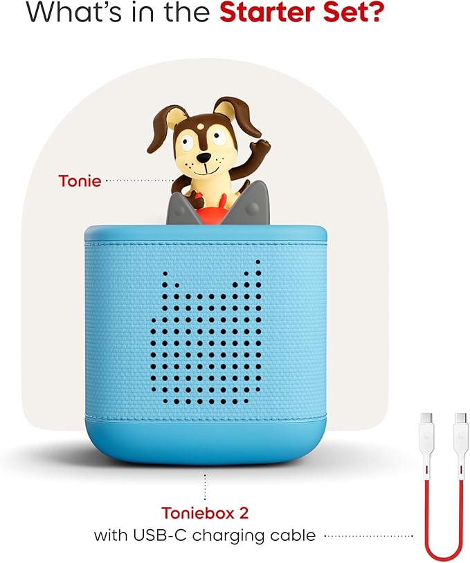Toniebox 2 Audio Player Starter Set for Kids 1+ with Playtime Puppy - Sky Blue