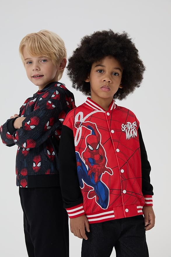 Disney Minnie Mickey Stitch Princess Frozen Marvel Jacket Lightweight Coat Button up Color Block Sweatshirt Sizes 2-14 Years