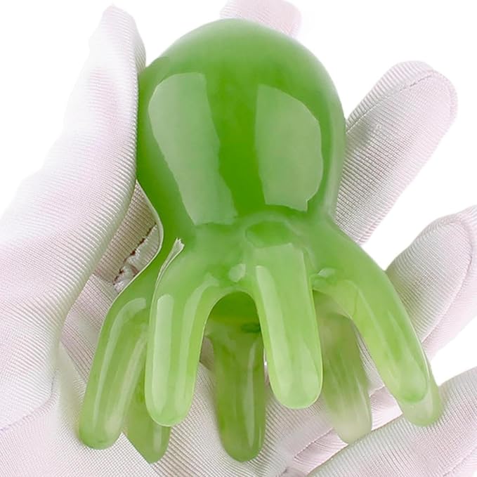 Large Size Octopus Head Massager Scalp Scratcher Deep Massage Tools, 8 Tentacles Acupressure Gua Sha Manual Body Massage Tool